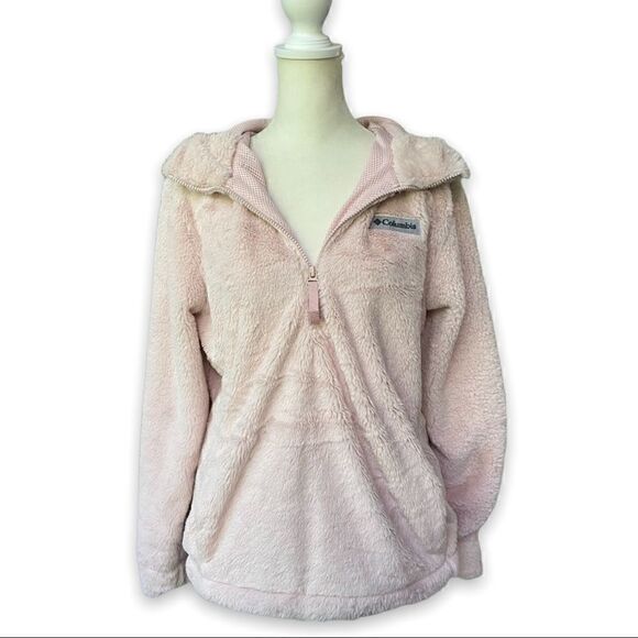 COLUMBIA Blush Pink Bundle Up Hooded Fleece Pullover - Picture 8 of 17